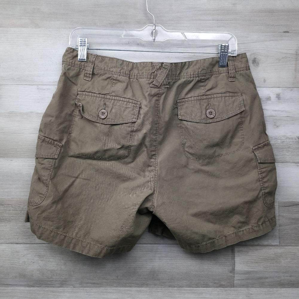 Natural Reflections Brown Khaki Cotton Cargo Shorts Womens Size 8 - Picture 2 of 11